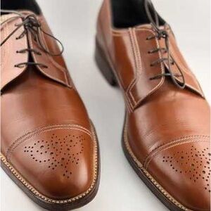 a. testoni Tan Leather Men's Oxfords